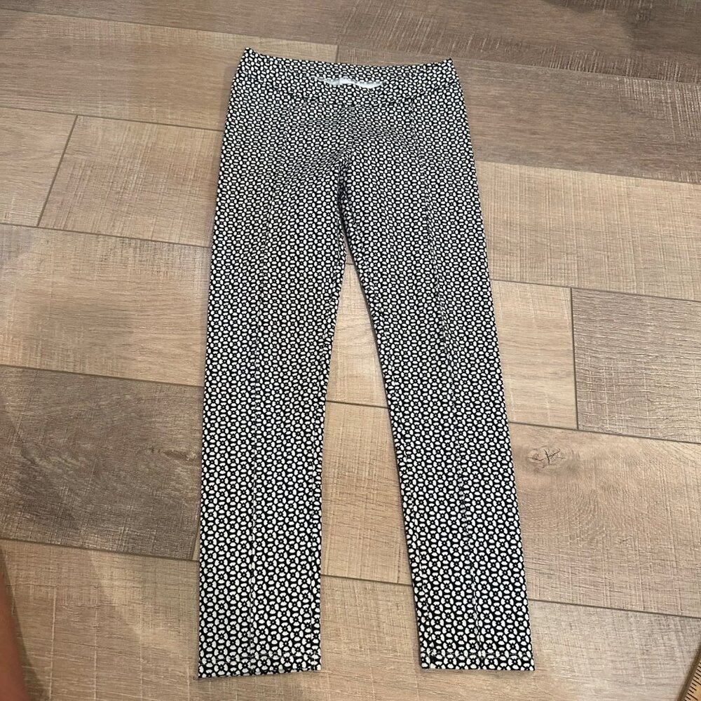 JANIE AND JACK GIRLS BLACK AND WHITE PULL ON PANTS LEGGINGS SIZE 7